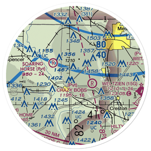 M.C.R. Airport (40OI) VFR Sectional Sticker (20 mile)