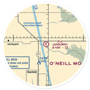 Landgren Ranch Airport (40NE) VFR Sectional Sticker (20 mile)