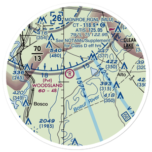 Woodsland Plantation Airport (40LA) VFR Sectional Sticker (20 mile)