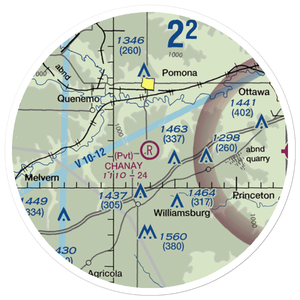 Chanay Airport (40KS) VFR Sectional Sticker (20 mile)