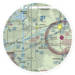Chanay Airport (40KS) VFR Sectional Sticker (30 mile)