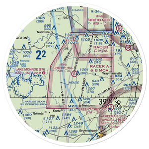 Cherry Hill Airport (40IN) VFR Sectional Sticker (30 mile)
