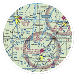 Antique Aerodrome (40IL) VFR Sectional Sticker (30 mile)