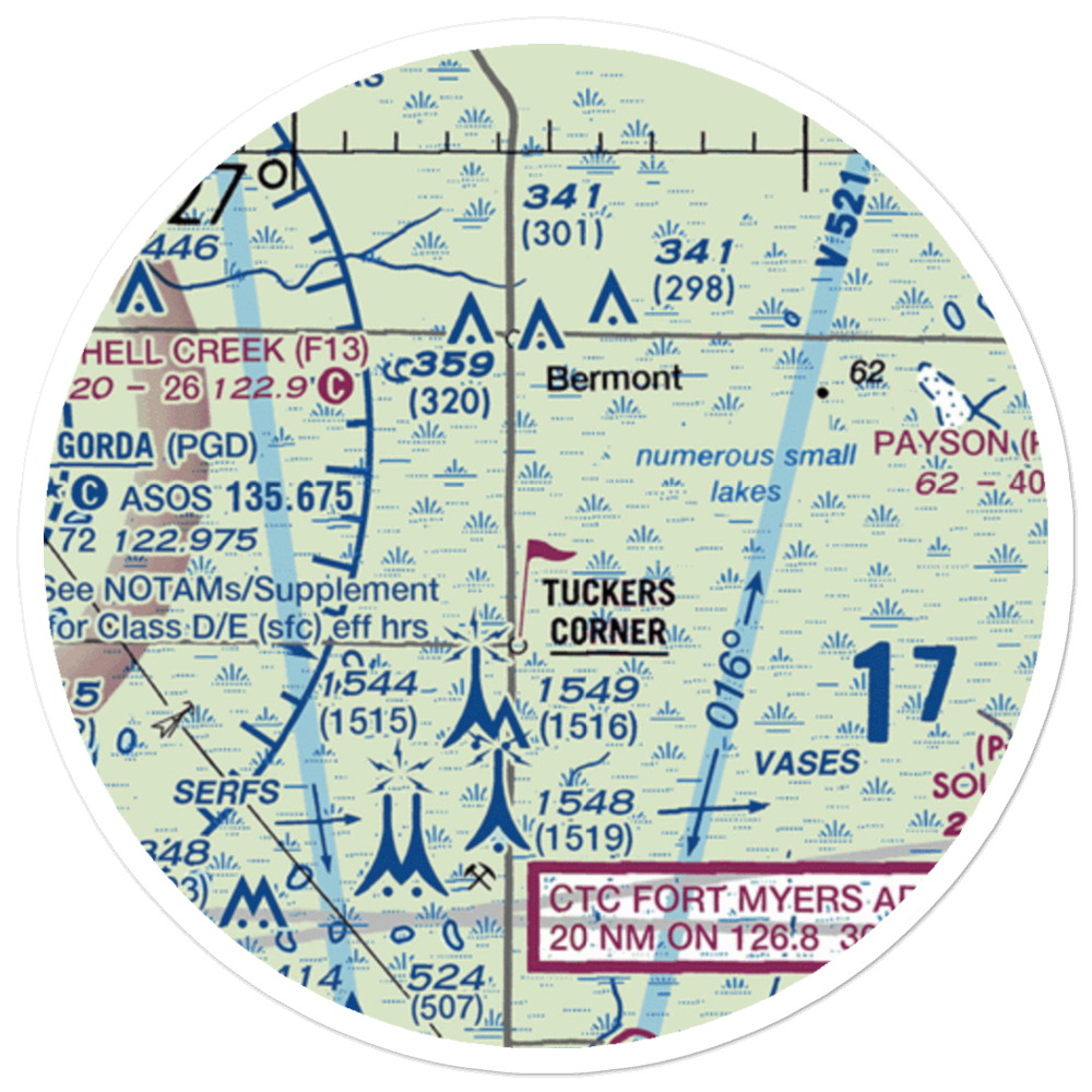 Fred Babcock Airport (40FL) VFR Sectional Sticker (20 mile) 