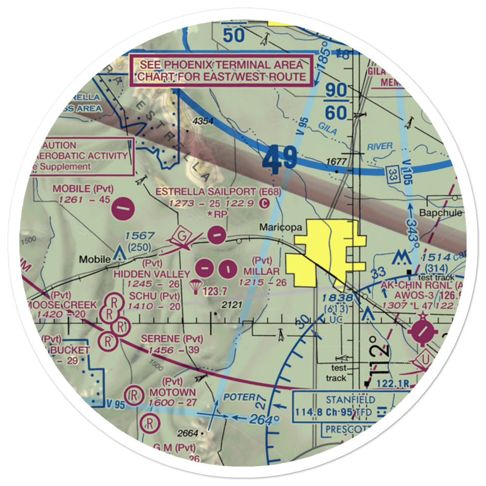 Boulais Ranch Airport (40AZ) VFR Sectional Sticker (30 mile) 