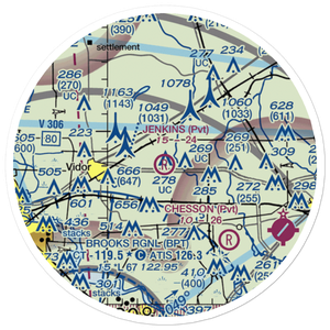 Jenkins Airport (3XS4) VFR Sectional Sticker (20 mile)