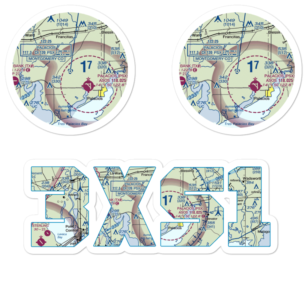 Kubecka Aviation Airport (3XS1) VFR Sectional Sticker Pack 
