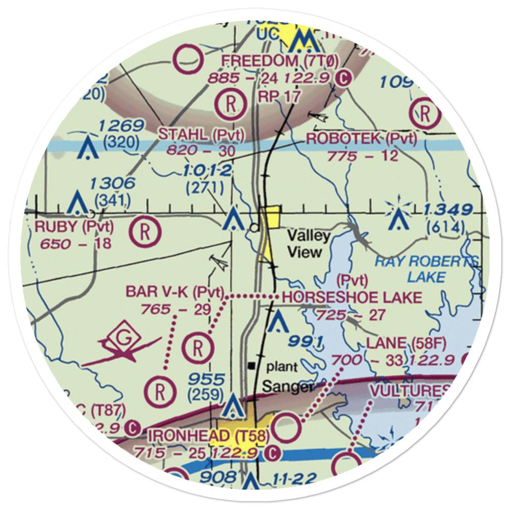 Hardy Field (3XA1) VFR Sectional Sticker (20 mile) 
