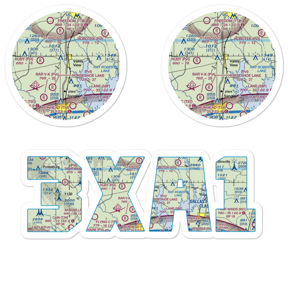 Hardy Field (3XA1) VFR Sectional Sticker Pack 