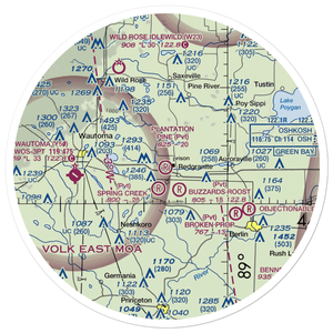 Plantation Pine Airport (3WI8) VFR Sectional Sticker (30 mile)