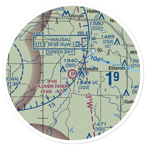Plover River Airfield (3WI3) VFR Sectional Sticker (20 mile)