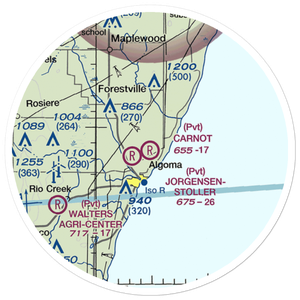 Carnot Field (3WI0) VFR Sectional Sticker (20 mile)