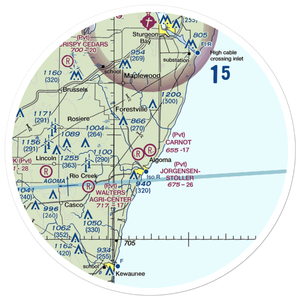 Carnot Field (3WI0) VFR Sectional Sticker (30 mile)