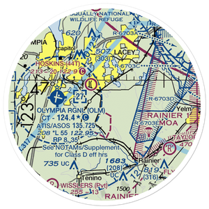 Flying Carpet Airport (3WA9) VFR Sectional Sticker (20 mile)