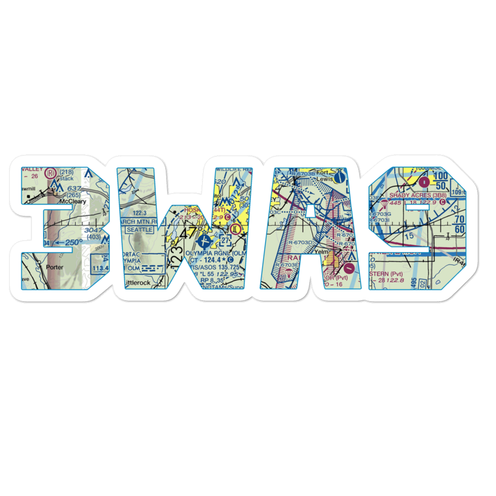Flying Carpet Airport (3WA9) VFR Sectional Sticker 