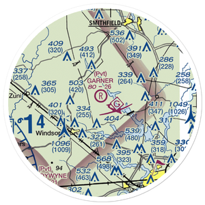 Garner Airport (3VA8) VFR Sectional Sticker (20 mile)