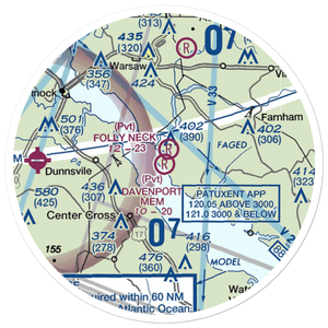 Bill Davenport Memorial Airport (3VA4) VFR Sectional Sticker (20 mile)