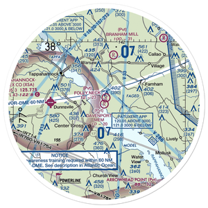 Bill Davenport Memorial Airport (3VA4) VFR Sectional Sticker (30 mile)