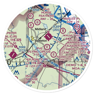 Flying Circus Aerodrome (3VA3) VFR Sectional Sticker (20 mile)
