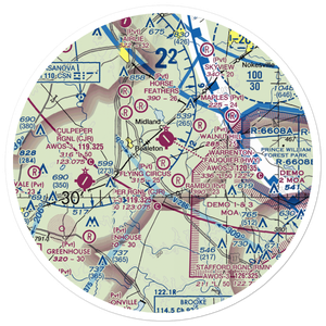 Flying Circus Aerodrome (3VA3) VFR Sectional Sticker (30 mile)