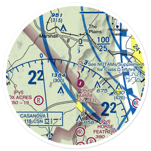 The Meadows Airport (3VA1) VFR Sectional Sticker (20 mile)