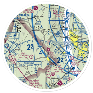 The Meadows Airport (3VA1) VFR Sectional Sticker (30 mile)