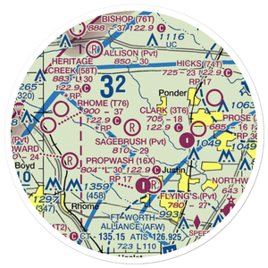 Flying P Airport (3TX7) VFR Sectional Sticker (20 mile)