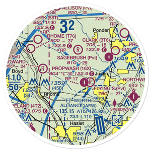 Willow Run Airport (3TX4) VFR Sectional Sticker (20 mile)