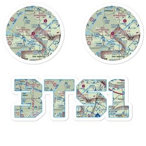 White Wings Airport (3TS1) VFR Sectional Sticker Pack