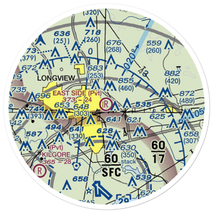 East Side Airport (3TS0) VFR Sectional Sticker (20 mile)