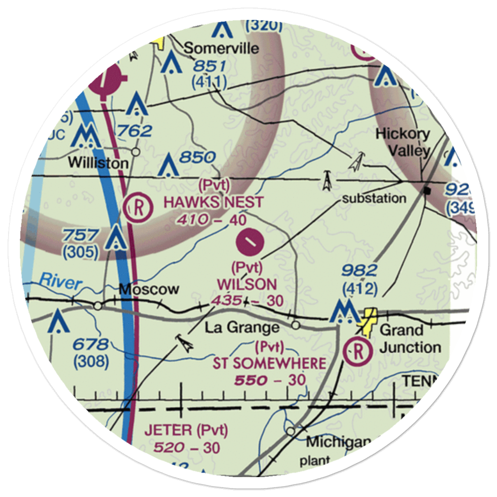 Wilson Field (3TN6) VFR Sectional Sticker (20 mile) 