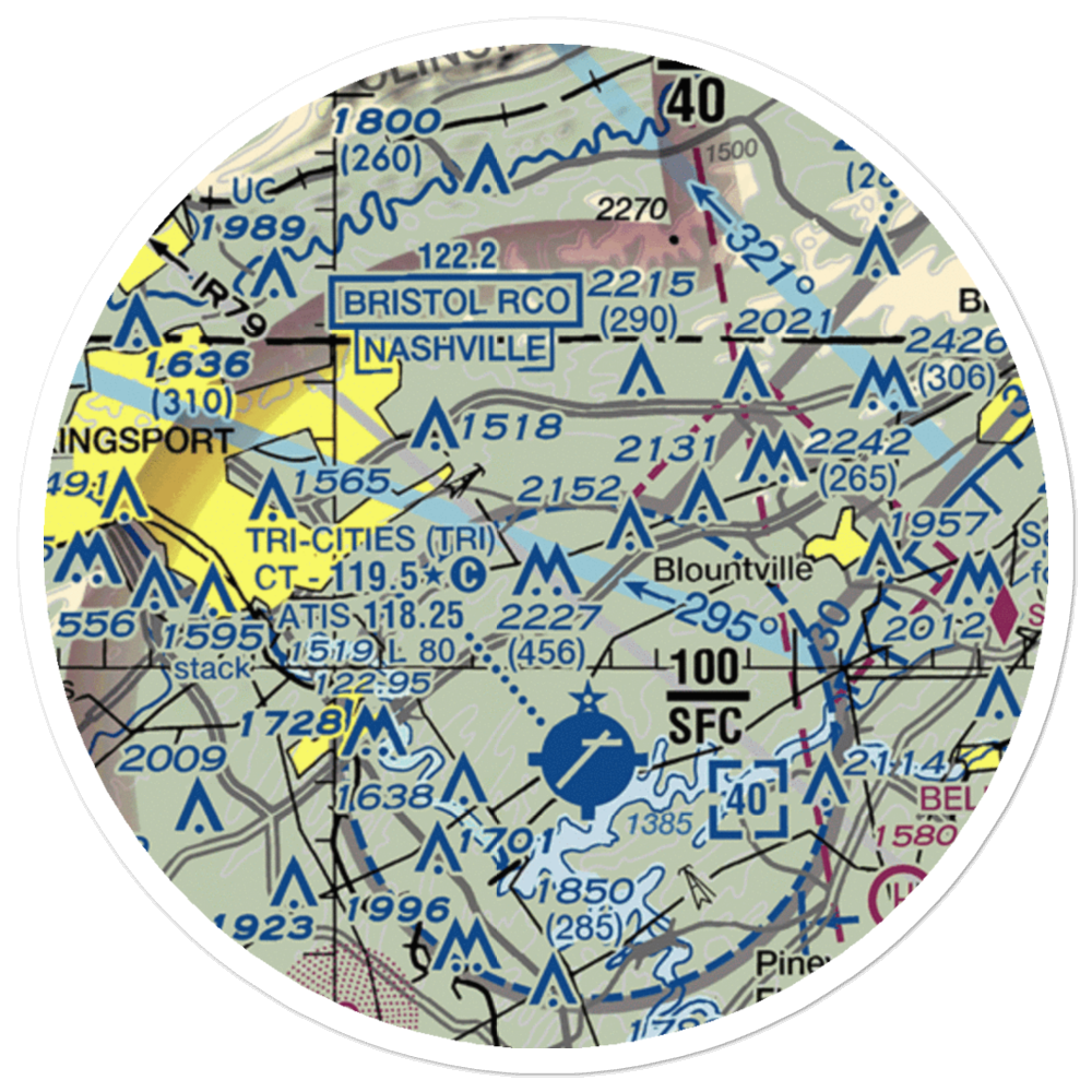 Indian Springs Airport (3TN0) VFR Sectional Sticker (20 mile) 