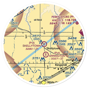 Skellytown Airport (3TE6) VFR Sectional Sticker (20 mile)