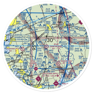 Gum Island Airport (3TE1) VFR Sectional Sticker (30 mile)