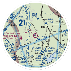 K Ranch Airport (3TE0) VFR Sectional Sticker (20 mile)