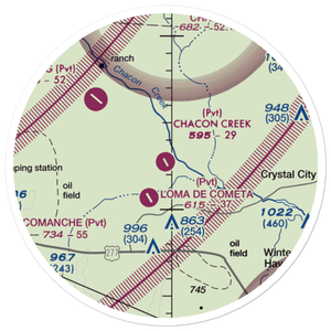 Chacon Creek Ranch Airport (3TA9) VFR Sectional Sticker (20 mile)
