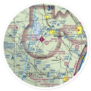 Jim Sears Airport (3TA7) VFR Sectional Sticker (30 mile)