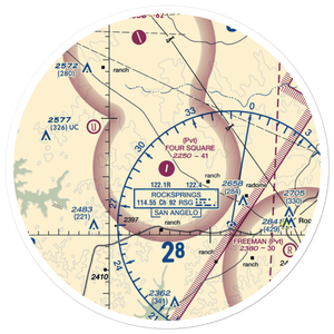 Four Square Ranch Airport (3TA0) VFR Sectional Sticker (30 mile)