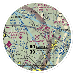 Ashlawn Airport (3PN1) VFR Sectional Sticker (20 mile)