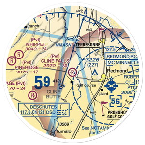 Cline Falls Air Park (3OR8) VFR Sectional Sticker (20 mile)