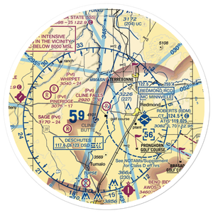 Cline Falls Air Park (3OR8) VFR Sectional Sticker (30 mile)