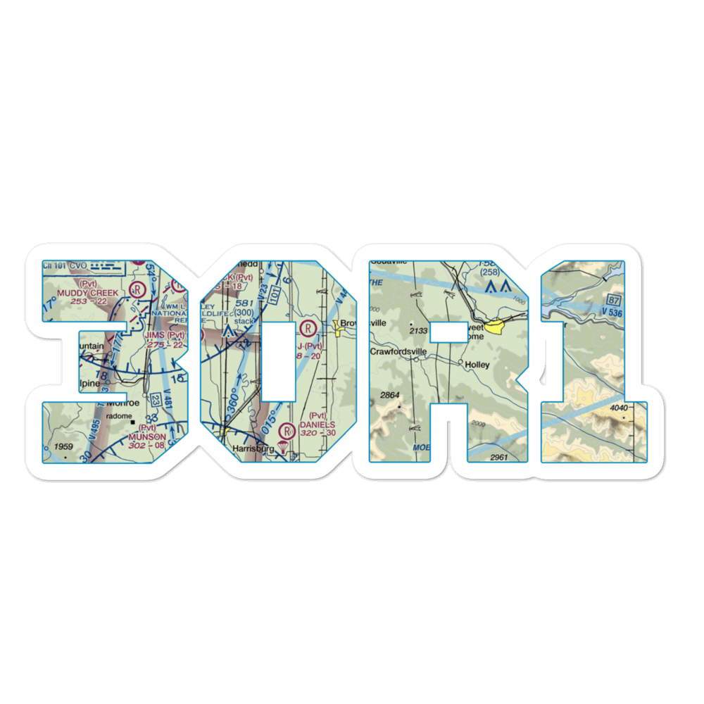 Cubehole Airport (3OR1) VFR Sectional Sticker 