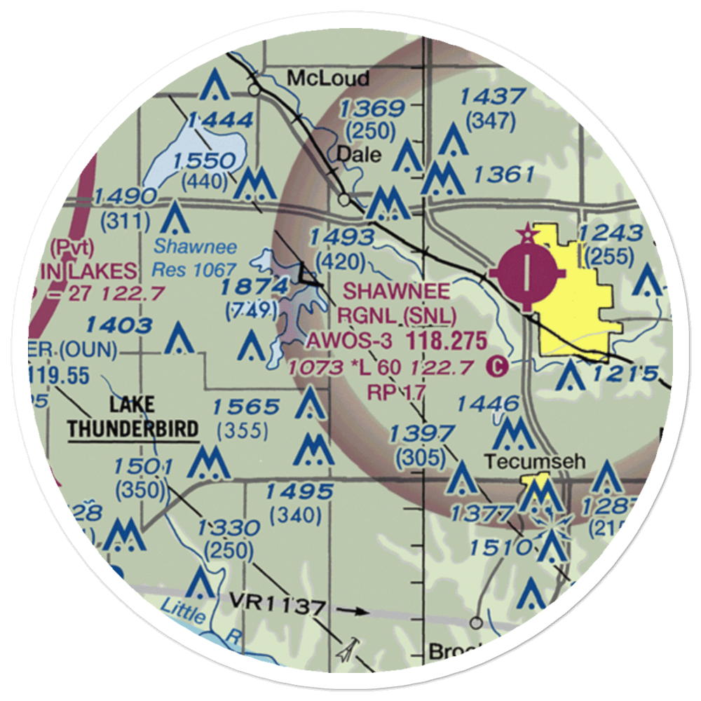 Jazz Ranch Airport (3OK9) VFR Sectional Sticker (20 mile) 