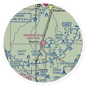 Okarche Airport (3OK1) VFR Sectional Sticker (20 mile)
