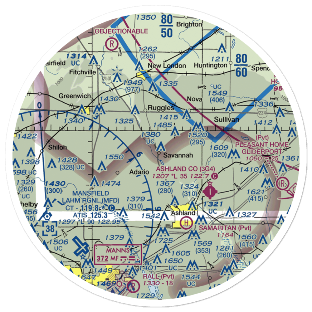 Vogel Airpark (3OI6) VFR Sectional Sticker (30 mile) 