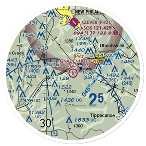 Gnadenhutten Airport (3OH8) VFR Sectional Sticker (20 mile)