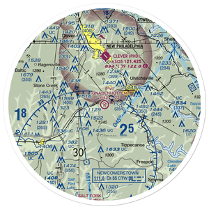 Gnadenhutten Airport (3OH8) VFR Sectional Sticker (30 mile)