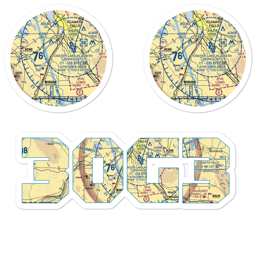 Dillon Field Airport (3OG3) VFR Sectional Sticker Pack 