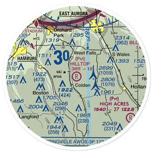 Hilltop Airport (3NY9) VFR Sectional Sticker (20 mile)