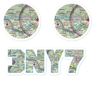 Hiserts Airpark Inc Airport (3NY7) VFR Sectional Sticker Pack